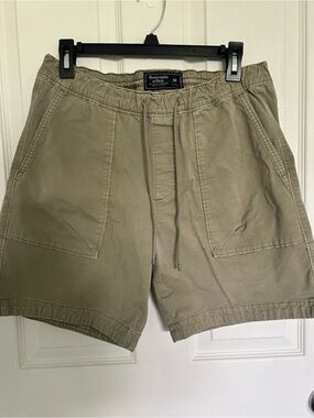 Abercrombie & Fitch Men's Tan Cargo Drawstring Shorts| Size Medium
